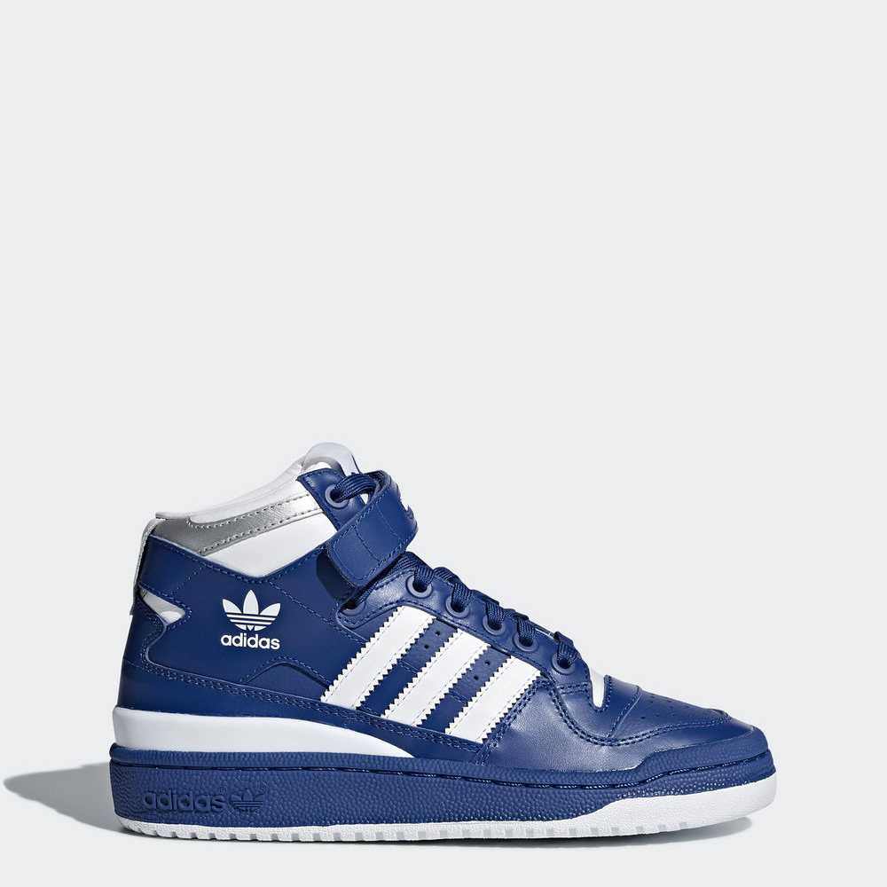 Adidas Forum Mid - Originals για αγορια - Μπλε Ρουά/Ασπρα/Ασπρα,Μέγεθος: EU 27 – 39 1/3 (239JWYDX)